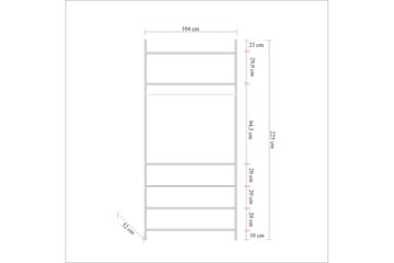 Witonia Garderob 104x52 cm - Natur - Förvaring - Klädförvaring - Klädhängare - Klädställning