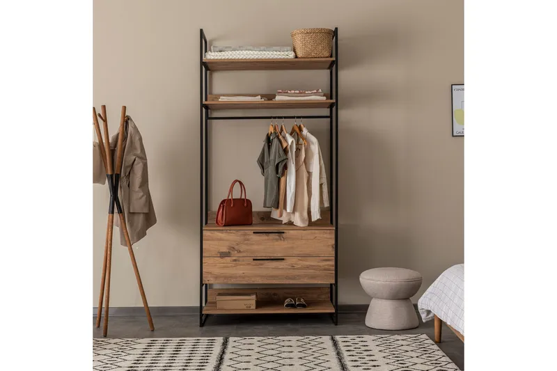 Witonia Garderob 104x52 cm - Natur - Förvaring - Klädförvaring - Klädhängare - Klädställning