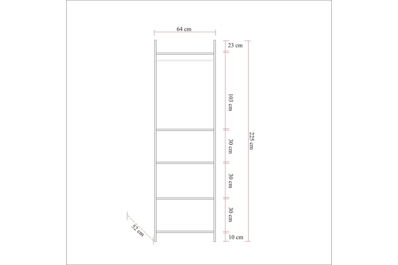 Witonia Garderob 64x52 cm - Natur - Förvaring - Klädförvaring - Garderob & garderobssystem