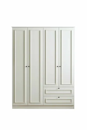 Wonthaggi Garderob 140x182 cm - Vit - Förvaring - Klädförvaring - Garderob & garderobssystem - Klädskåp & fristående garderob