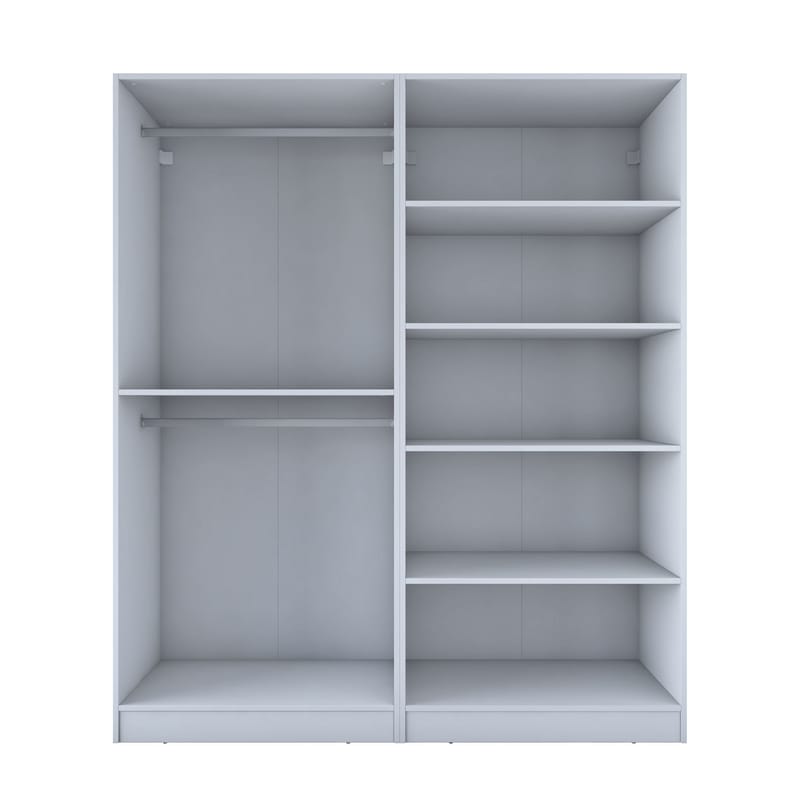 Wonthaggi Garderob 180x210x57,5 cm - Vit - Förvaring - Klädförvaring - Garderob & garderobssystem - Klädskåp & fristående garderob