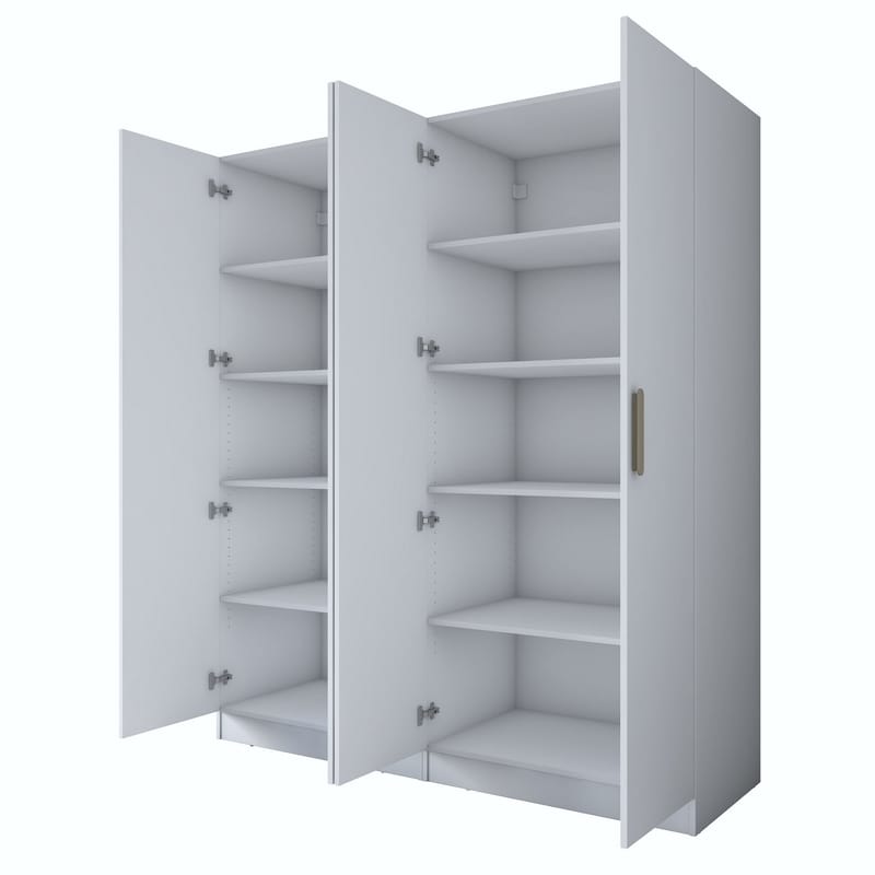 Wonthaggi Garderob 180x210x57,5 cm - Vit - Förvaring - Klädförvaring - Garderob & garderobssystem - Klädskåp & fristående garderob