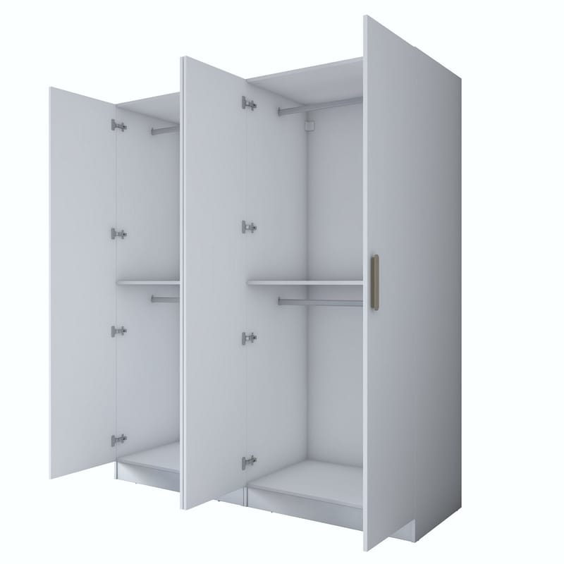 Wonthaggi Garderob 180x210x57,5 cm - Vit - Förvaring - Klädförvaring - Garderob & garderobssystem - Klädskåp & fristående garderob