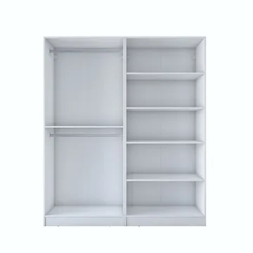 Wonthaggi Garderob 180x210x57,5 cm - Vit - Förvaring - Klädförvaring - Garderob & garderobssystem - Klädskåp & fristående garderob
