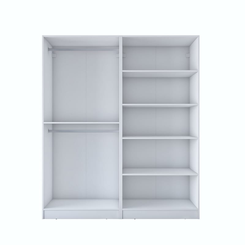 Wonthaggi Garderob 180x210x57,5 cm - Vit - Förvaring - Klädförvaring - Garderob & garderobssystem - Klädskåp & fristående garderob