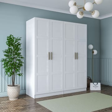 Wonthaggi Garderob 180x210x57,5 cm - Vit - Förvaring - Klädförvaring - Garderob & garderobssystem - Klädskåp & fristående garderob