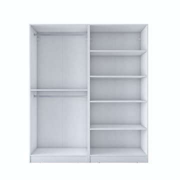 Wonthaggi Garderob 180x210x57,5 cm - Vit - Förvaring - Klädförvaring - Garderob & garderobssystem - Klädskåp & fristående garderob