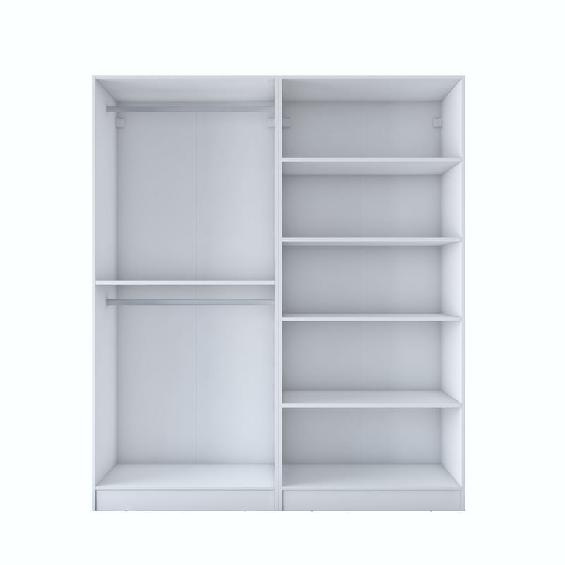 Wonthaggi Garderob 180x210x57,5 cm - Vit - Förvaring - Klädförvaring - Garderob & garderobssystem - Klädskåp & fristående garderob