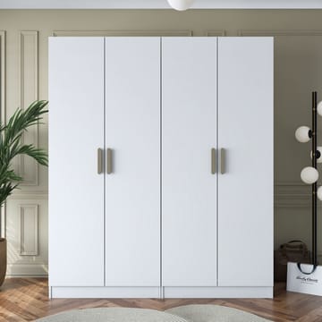 Wonthaggi Garderob 180x210x57,5 cm - Vit - Förvaring - Klädförvaring - Garderob & garderobssystem - Klädskåp & fristående garderob