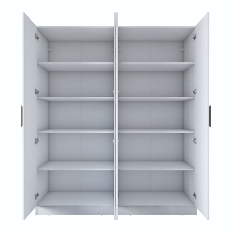 Wonthaggi Garderob 180x210x57,5 cm - Vit - Förvaring - Klädförvaring - Garderob & garderobssystem - Klädskåp & fristående garderob