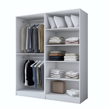 Wonthaggi Garderob 180x210x57,5 cm - Vit - Förvaring - Klädförvaring - Garderob & garderobssystem - Klädskåp & fristående garderob