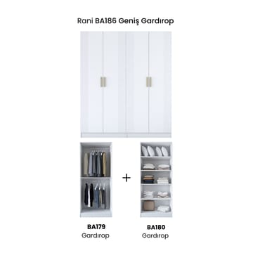 Wonthaggi Garderob 180x210x57,5 cm - Vit - Förvaring - Klädförvaring - Garderob & garderobssystem - Klädskåp & fristående garderob