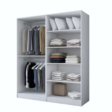 Wonthaggi Garderob 180x210x57,5 cm - Vit - Förvaring - Klädförvaring - Garderob & garderobssystem - Klädskåp & fristående garderob
