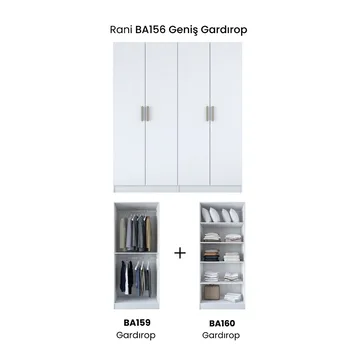 Wonthaggi Garderob 180x210x57,5 cm - Vit - Förvaring - Klädförvaring - Garderob & garderobssystem - Klädskåp & fristående garderob