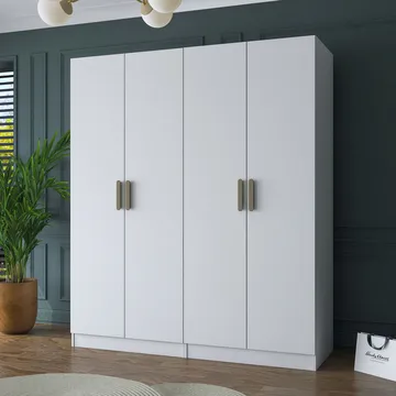 Wonthaggi Garderob 180x210x57,5 cm - Vit - Förvaring - Klädförvaring - Garderob & garderobssystem - Klädskåp & fristående garderob