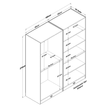 Wonthaggi Garderob 180x210x57,5 cm - Vit - Förvaring - Klädförvaring - Garderob & garderobssystem - Klädskåp & fristående garderob