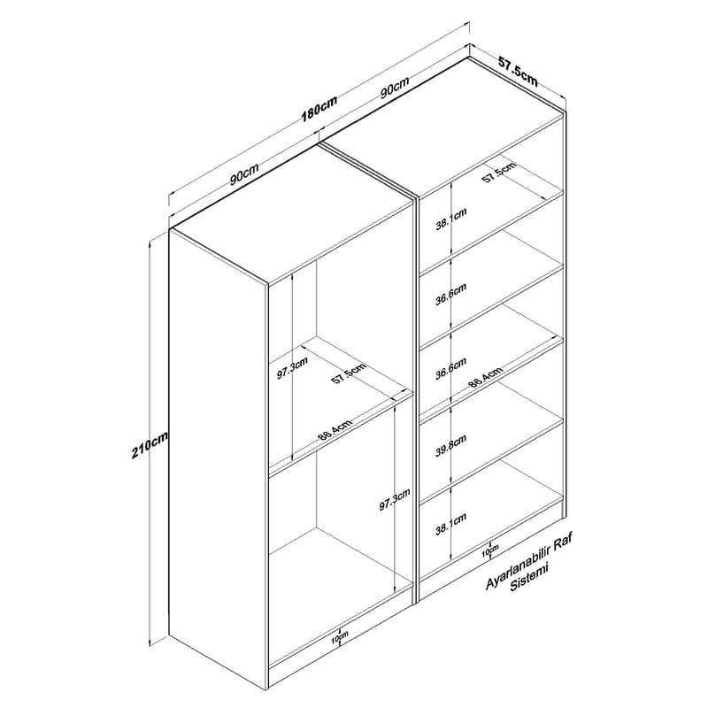 Wonthaggi Garderob 180x210x57,5 cm - Vit - Förvaring - Kl ädförvaring - Garderob & garderobssystem - Klädskåp & fristående garderob