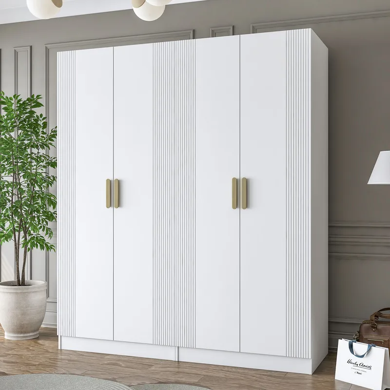 Wonthaggi Garderob 180x210x57,5 cm - Vit - Förvaring - Klädförvaring - Garderob & garderobssystem - Klädskåp & fristående garderob