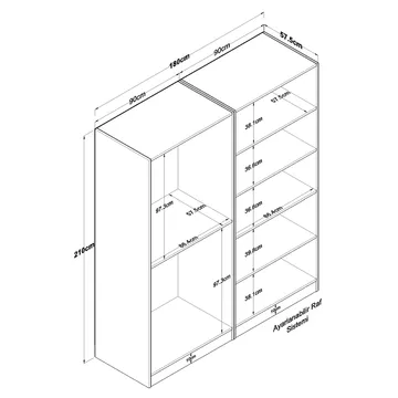 Wonthaggi Garderob 180x210x57,5 cm - Vit - Förvaring - Klädförvaring - Garderob & garderobssystem - Klädskåp & fristående garderob
