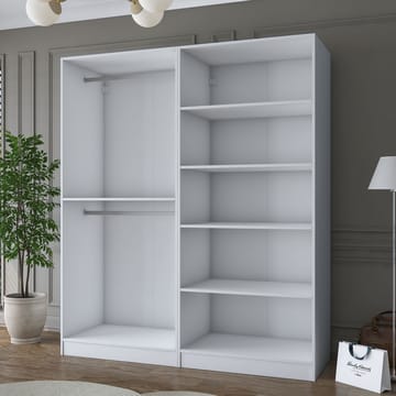 Wonthaggi Garderob 180x210x57,5 cm - Vit - Förvaring - Klädförvaring - Garderob & garderobssystem - Klädskåp & fristående garderob