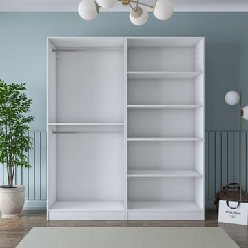 Wonthaggi Garderob 180x210x57,5 cm - Vit - Förvaring - Klädförvaring - Garderob & garderobssystem - Klädskåp & fristående garderob