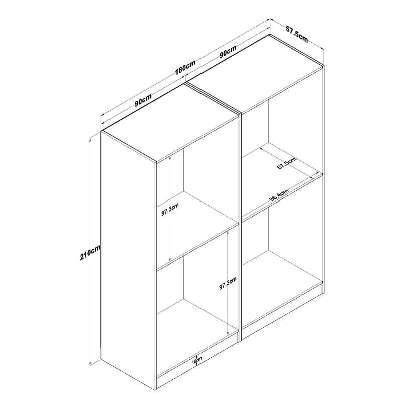 Wonthaggi Garderob 180x210x57,5 cm - Vit - Förvaring - Kl ädförvaring - Garderob & garderobssystem - Klädskåp & fristående garderob