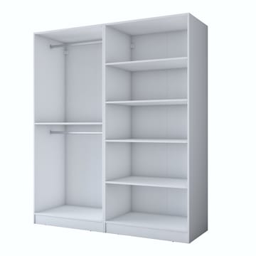 Wonthaggi Garderob 180x210x57,5 cm - Vit - Förvaring - Klädförvaring - Garderob & garderobssystem - Klädskåp & fristående garderob