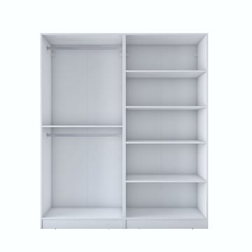 Wonthaggi Garderob 180x210x57,5 cm - Vit - Förvaring - Klädförvaring - Garderob & garderobssystem - Klädskåp & fristående garderob
