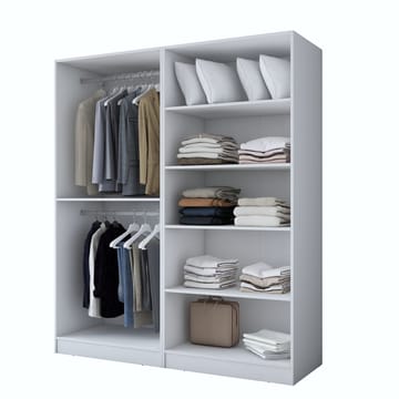 Wonthaggi Garderob 180x210x57,5 cm - Vit - Förvaring - Klädförvaring - Garderob & garderobssystem - Klädskåp & fristående garderob