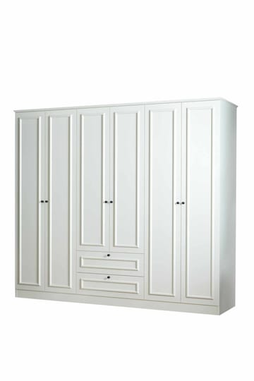 Wonthaggi Garderob 209x210 cm - Vit - Förvaring - Klädförvaring - Garderob & garderobssystem - Klädskåp & fristående garderob