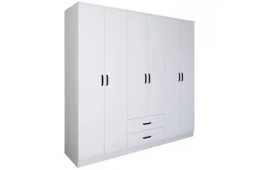 Yaman Garderob 180x190 cm - Mattvit - Förvaring - Klädförvaring - Garderob & garderobssystem