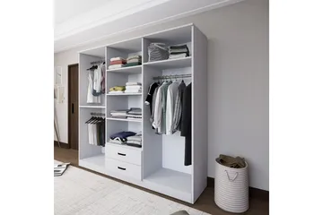 Yaman Garderob 180x190 cm - Mattvit - Förvaring - Klädförvaring - Garderob & garderobssystem