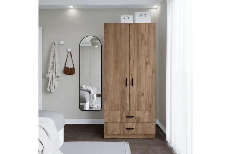 Yaman Garderob 80x182 cm, Brun