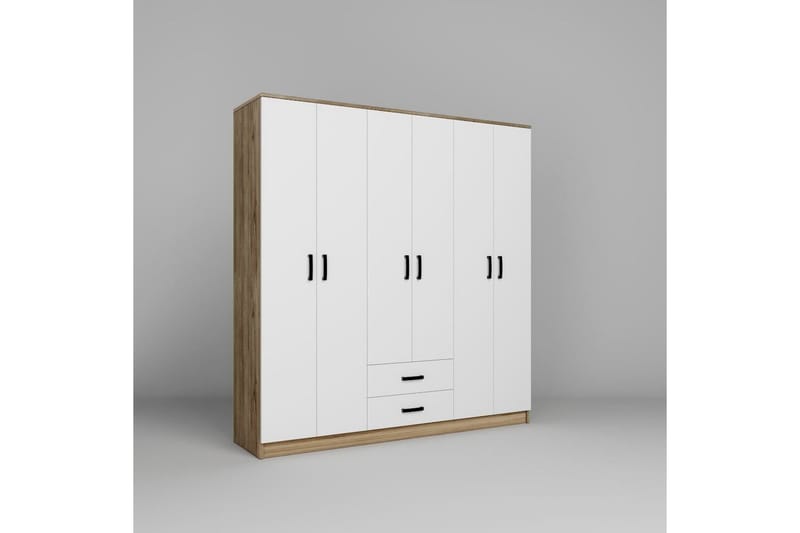 Yaman Garderobsskåp 180x190 cm - Valnöt - Förvaring - Klädförvaring - Garderob & garderobssystem - Klädskåp & fristående garderob