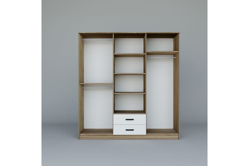 Yaman Garderobsskåp 180x190 cm - Valnöt - Förvaring - Klädförvaring - Garderob & garderobssystem - Klädskåp & fristående garderob