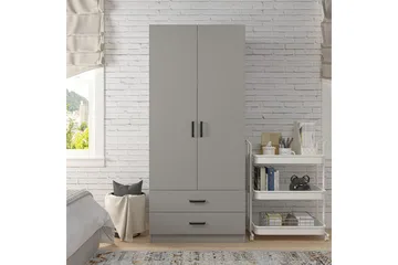Yaman Garderobsskåp 80x182 cm - Grå - Förvaring - Klädförvaring - Garderob & garderobssystem - Klädskåp & fristående garderob