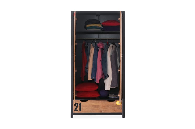 Yolonda Garderob 2 Dörrar - Trä/Natur - Garderob & garderobssystem - Barngarderob - Klädskåp & fristående garderob