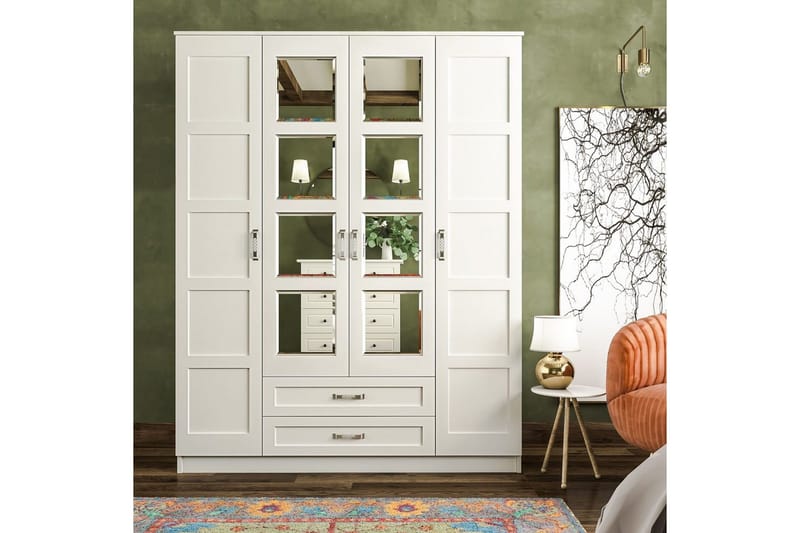 Zyricon Garderob 140x180 cm - Matt Vit - Förvaring - Klädförvaring - Garderob & garderobssystem