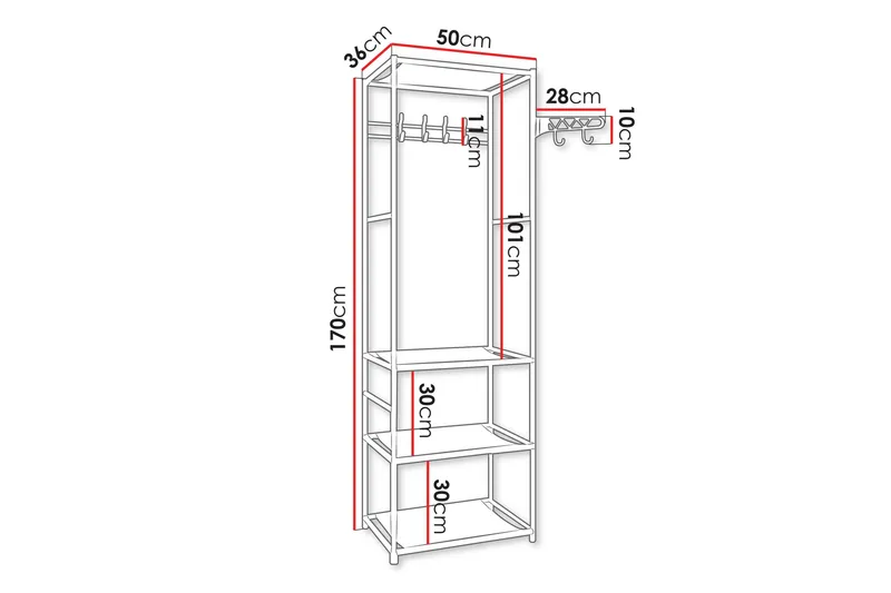 Harison Klädhängare 50 cm - Svart - Förvaring - Klädförvaring - Klädhängare