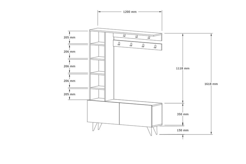 Andifli Klädhängare 120x161,8 cm - Brun - Förvaring - Klädförvaring - Klädhängare