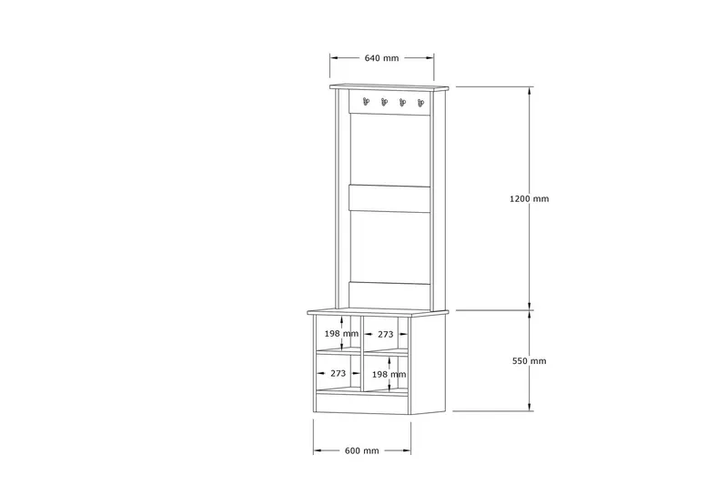 Andifli Klädhängare 64x175 cm - Blå - Förvaring - Klädförvaring - Klädhängare