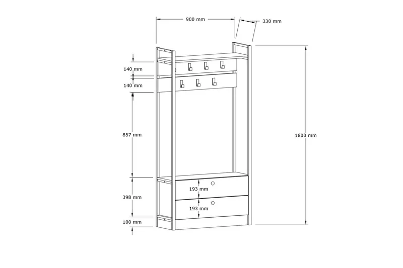 Andifli Klädhängare 90x180 cm - Blå - Förvaring - Klädförvaring - Klädhängare