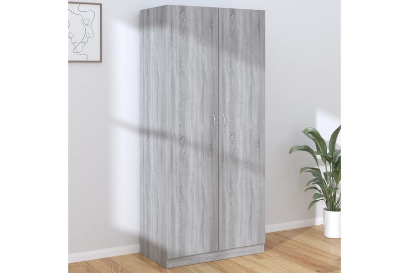 beBasic Klädhängare grå sonoma 90x52x200 cm konstruerat trä - Grey - Klädhängare