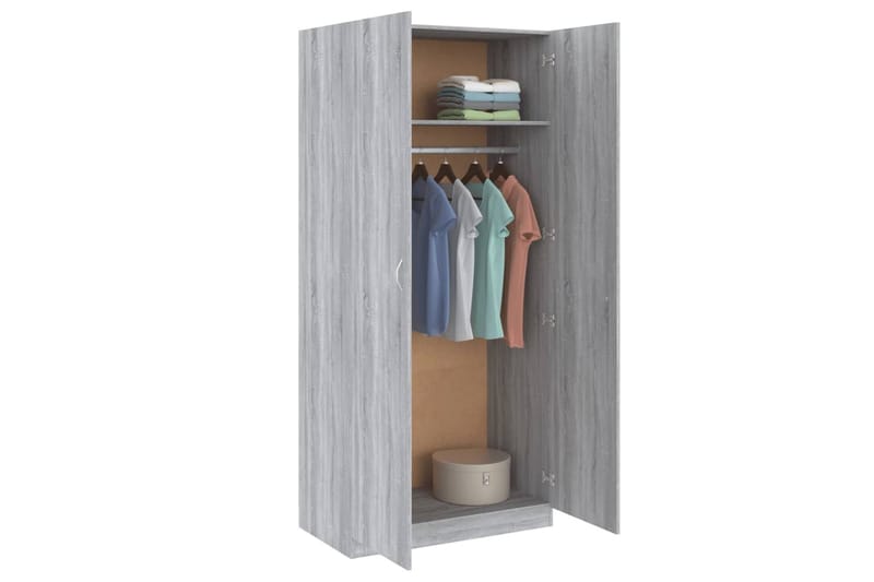 beBasic Klädhängare grå sonoma 90x52x200 cm konstruerat trä - Grey - Förvaring - Klädförvaring - Klädhängare