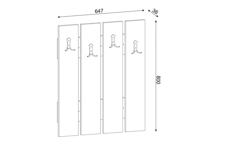 Furny Home Klädeshängare till Hall - Brun - Förvaring - Klädförvaring - Klädhängare