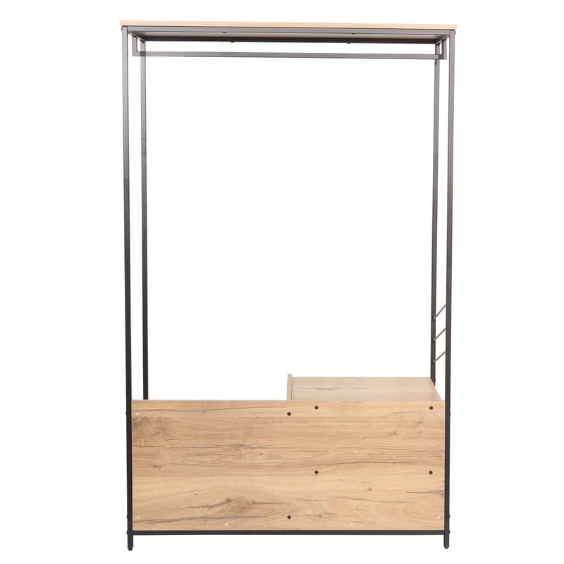 Hallhylla Dimitra 100x40x160 cm - ljust rustikt trä/svart - Förvaring - Klädförvaring - Klädhängare - Klädställning