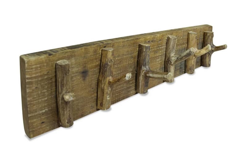 Klädhängare återvunnet massiv trä 60x15 cm - Brun - Klädh�ängare vägg - Klädhängare - Kroklist & Klädkrokar
