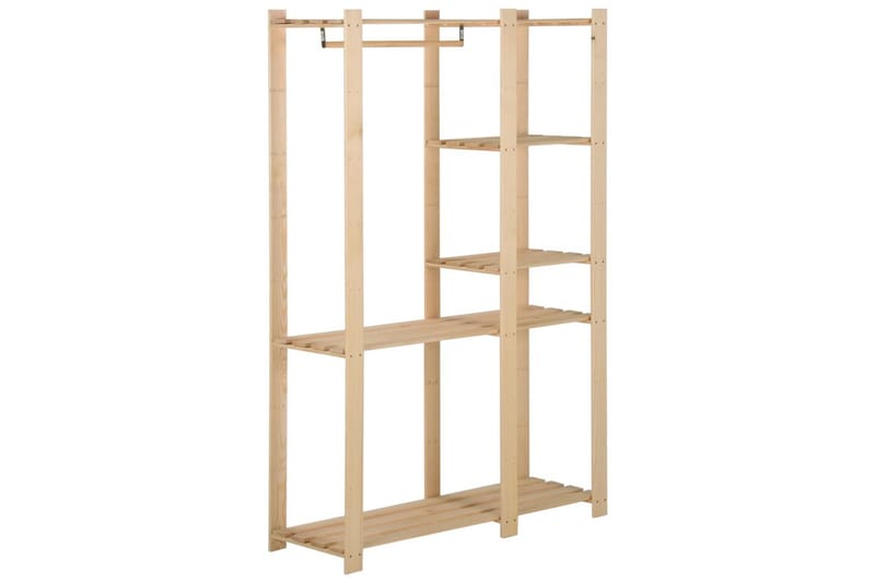 Klädställning 110x38x170 cm massiv furu - Brun - Förvaring - Klädförvaring - Klädhängare