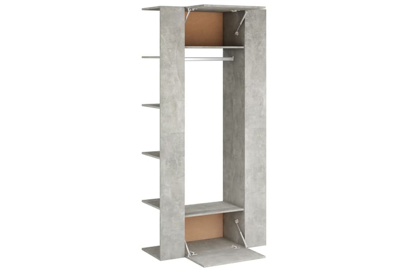 beBasic Hallskåp 2 st betonggrå konstruerat trä - Grey - Klädställning - Vädringsställ - Klädhängare