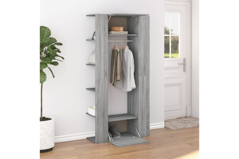 beBasic Hallskåp grå sonoma 97,5x37x99 cm konstruerat trä - Grey - Förvaring - Klädförvaring - Klädhängare - Klädställning